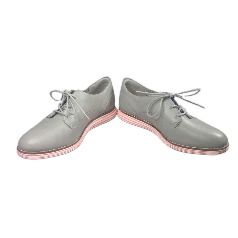 Cole Haan NWOB Original Grand Gray/Pink Leather Oxford 2019 Women's 6.5B W17145 - Picture 2 of 15
